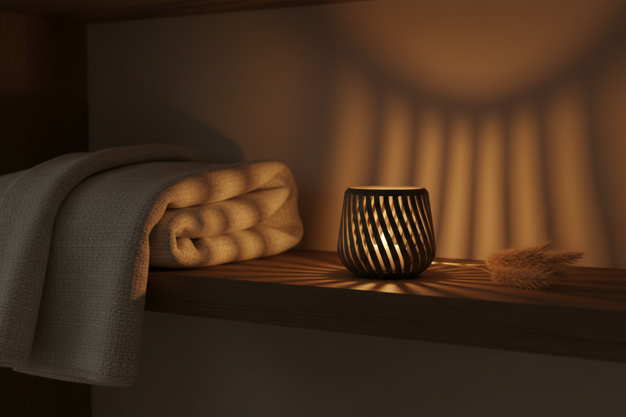 Nordic Glow Spiral fyrfadslysholder aftenstemning